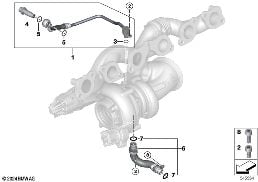 Alimentazione dell'olio turbocompressore diagram for BMW Rolls-Royce Phantom RR11 Phantom