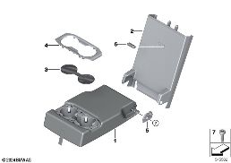 REAR SEAT CENTER ARMREST diagram for BMW 5 Series G61 Touring 540dX