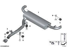 Výfukové potrubí zadní diagram for BMW X5 G05 30dX