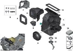 HOUSING PARTS, HEATER AND AIR CONDIT.