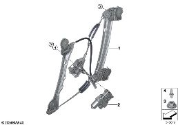 DOOR WINDOW LIFTING MECHANISM FRONT