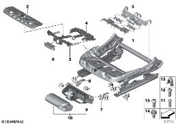 SEAT, FRONT, SEAT FRAME, MANUAL diagram for BMW 5 Series G61 Touring 540dX