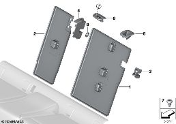 SEAT, REAR, BACKREST TRIM COVERS diagram for BMW 5 Series G61 Touring 540dX