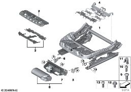 SEAT, FRONT, SEAT FRAME, ELECTRIC diagram for BMW 5 Series G61 Touring 540dX