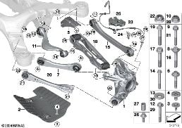 REAR AXLE SUPPORT/WHEEL SUSPENSION