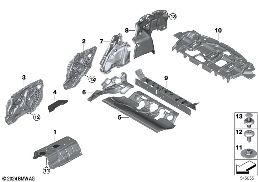 Insonorisation arriere diagram for BMW 2 Series F74 Gran Coupé 216
