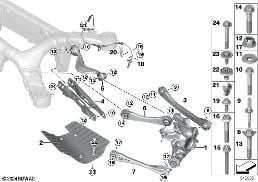 REAR AXLE SUPPORT/WHEEL SUSPENSION diagram for BMW X3 G01 30iX