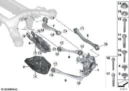 Hinterachsträger/Radaufhängung diagram for BMW X7 G07 40dX