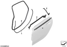 TRIM AND SEALS FOR DOOR, REAR