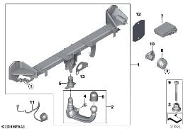 Tažné zařízení odnímatelné diagram for BMW X6 G06 LCI 30dX