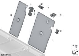 뒷 시트, 등받이 피니셔 diagram for BMW X3 G45 20