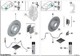 BRAKE SERVICE diagram for BMW X5 G05 LCI 50eX