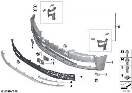 Garniture avant diagram for BMW Rolls-Royce Phantom RR11 Phantom