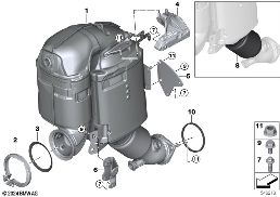 CATALYSER/DIESEL PARTICULATE FILTER diagram for BMW 7 Series G70 740d