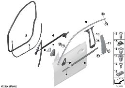 TRIM AND SEALS FOR DOOR, FRONT