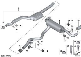 EXHAUST SYSTEM, REAR diagram for BMW 3 Series G20 Sedan LCI 320d