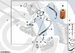 INSTALLATION KIT EXHAUST TURBOCHARGER diagram for BMW X1 F48 LCI 18dX