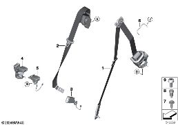 SAFETY BELT REAR diagram for BMW X5 G05 LCI 30dX