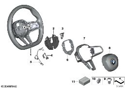 Kierownica sportowa M z poduszką pow. diagram for BMW 7 Series G70 740dX