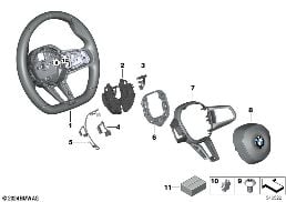 Kierownica sportowa M z poduszką pow. diagram for BMW 7 Series G70 740dX