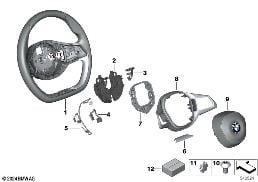 Kierownica skórzana z pod.pow. diagram for BMW 7 Series G70 740dX