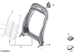 Estrutura do encosto do banco dianteiro diagram for BMW X2 U10 18d