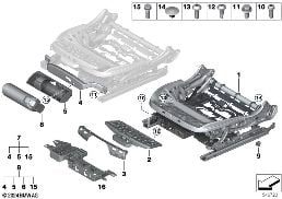 SEAT, FRONT, SEAT FRAME, ELECTRIC diagram for BMW 3 Series G80 M3 LCI M3 Competition