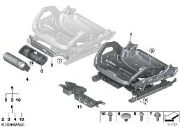 SEAT, FRONT, SEAT FRAME, ELECTRIC diagram for BMW 3 Series G80 M3 LCI M3 Competition