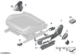SEAT, FRONT, SEAT TRIM COVERS, ELECTRIC diagram for BMW 3 Series G80 M3 LCI M3 Competition