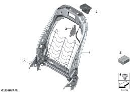 SEAT, FRONT, BACKREST FRAME diagram for BMW 3 Series G80 M3 LCI M3 Competition