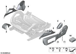 SEAT, FRONT, SEAT TRIM COVERS, ELECTRIC diagram for BMW 3 Series G80 M3 LCI M3 Competition