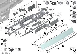 Tableau bord vitrine en verre diagram for BMW Rolls-Royce Phantom RR11 Phantom