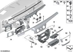 Tableau de bord centre diagram for BMW Rolls-Royce Phantom RR11 Phantom