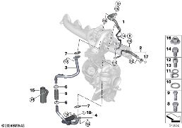 Aliment.óleo turbocompressor gases esc. diagram for BMW 3 Series G20 Berlina LCI M340dX