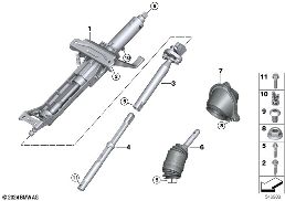 機械調整ステアリングコラム/取付部品 diagram for BMW 5 Series G60 セダン 520dX