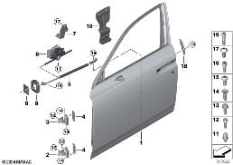 Porta anteriore-cerniera/freno porta diagram for BMW Rolls-Royce Phantom RR11 Phantom