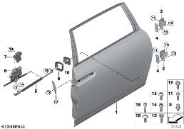 Porta posteriore - cerniera/fermo porta diagram for BMW Rolls-Royce Phantom RR11 Phantom