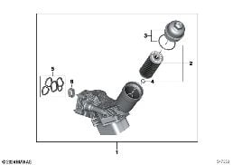 LUBRICAT.SYST.-OIL FILTER,HEAT EXCHANGER diagram for BMW 5 Series G60 Sedan 520i