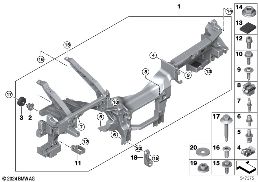 Support tableau de bord diagram for BMW Rolls-Royce Phantom RR11 Phantom