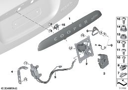 Sistema de fecho da tampa da mala diagram for BMW MINI Cabrio F67 JCW