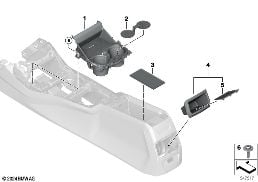 Bac de rangement console centrale diagram for BMW 2 Series F74 Gran Coupé 216
