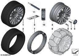BMW LA wheel, multispoke 235 diagram for BMW 7 Series F03 750LiS