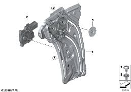 DOOR WINDOW LIFTING MECHANISM REAR