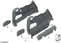 REVETEMENT DE COFFRE A BAGAGES gauche diagram for BMW 2 Series F74 Gran Coupé 216