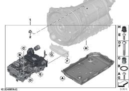 GA8HP51Z MECHATRONICS diagram for BMW 3 Series G21 Touring LCI 320d