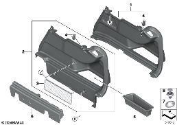 REVETEMENT DE COFFRE A BAGAGES droit diagram for BMW 2 Series F74 Gran Coupé 216