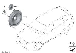 SINGLE PARTS F FRONT DOOR HIFI SYSTEM diagram for BMW X7 G07 30dX