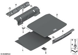 Revêtement plancher compart. bag. 12 V diagram for BMW 2 Series F74 Gran Coupé 216