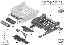 SEAT, FRONT, SEAT FRAME, ELECTRIC diagram for BMW X3 G01 LCI M40iX