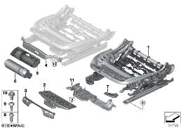 SEAT, FRONT, SEAT FRAME, MANUAL diagram for BMW 3 Series G20 Sedan 330dX